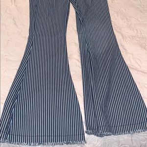 Stripped bell bottom pants